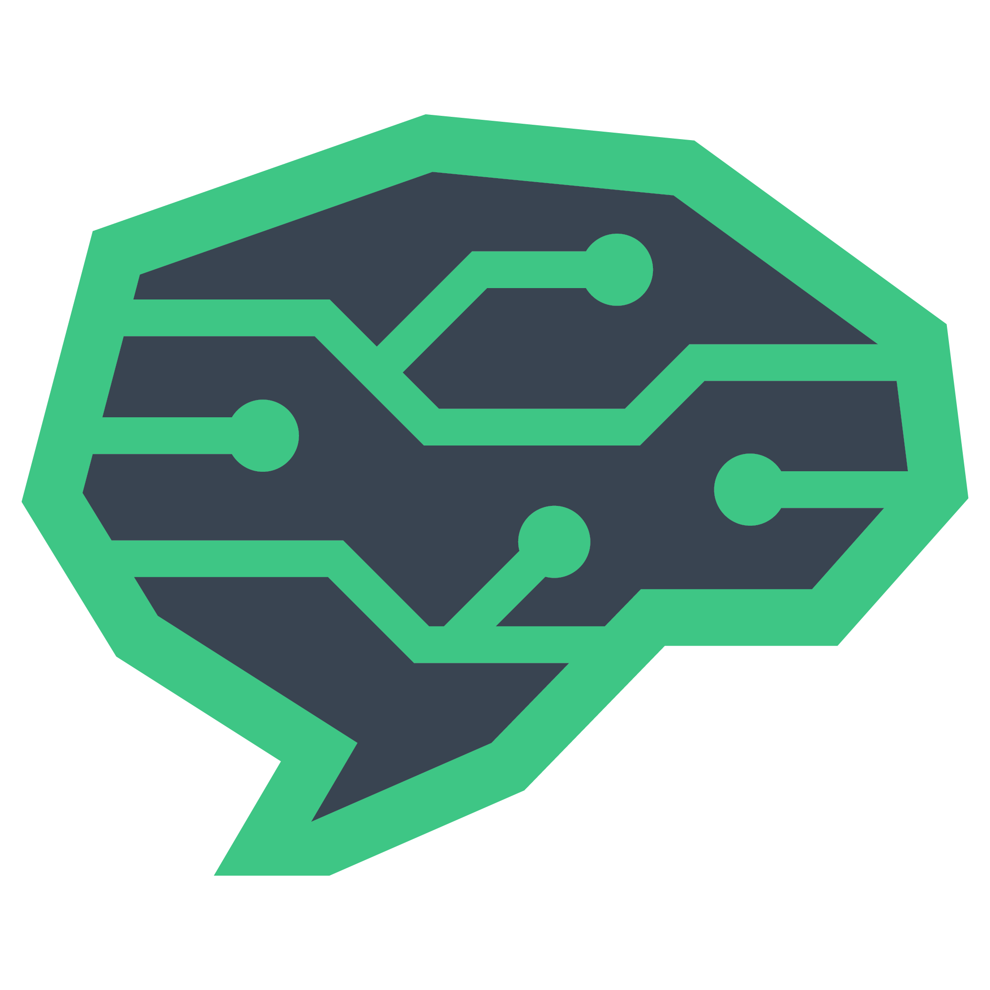 Das Logo von Deepnetic. Eine Sprechblase und ein Gehirn mit Neuronen.