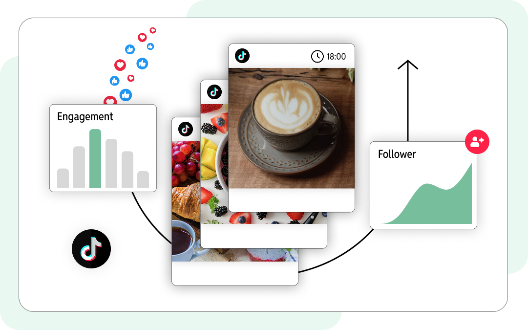 Deepnetic Social unterstützt TikTok im Social-Media-Tool, um die Plattform im Social-Media-Management möglichst effizient mitzunutzen.