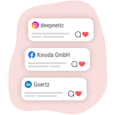 Der Posteingang in einem Social-Media-Tool mit netzwerkübergreifenden Kommentaren und Nachrichten.